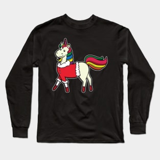 Funny Unicorn Lover Christmas Sweater Girl Gift Long Sleeve T-Shirt